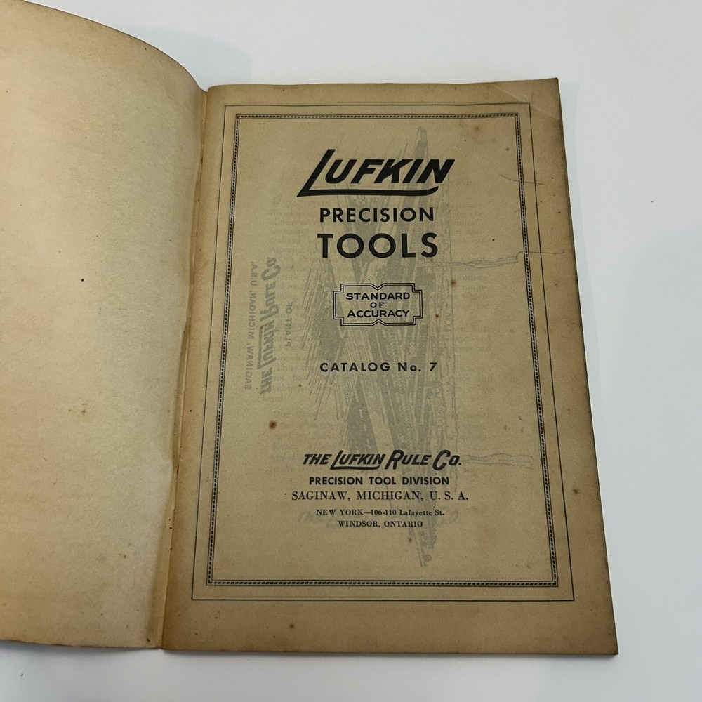 LUFKIN PRECISION TOOLS - Standard of Accuracy - Catalog no. 7