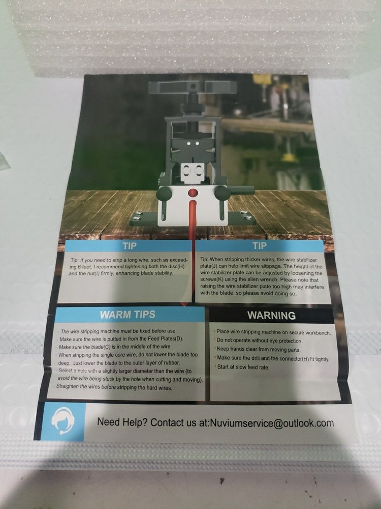 Manual Wire Stripping Machine Drill Powered Nuvium Open Box