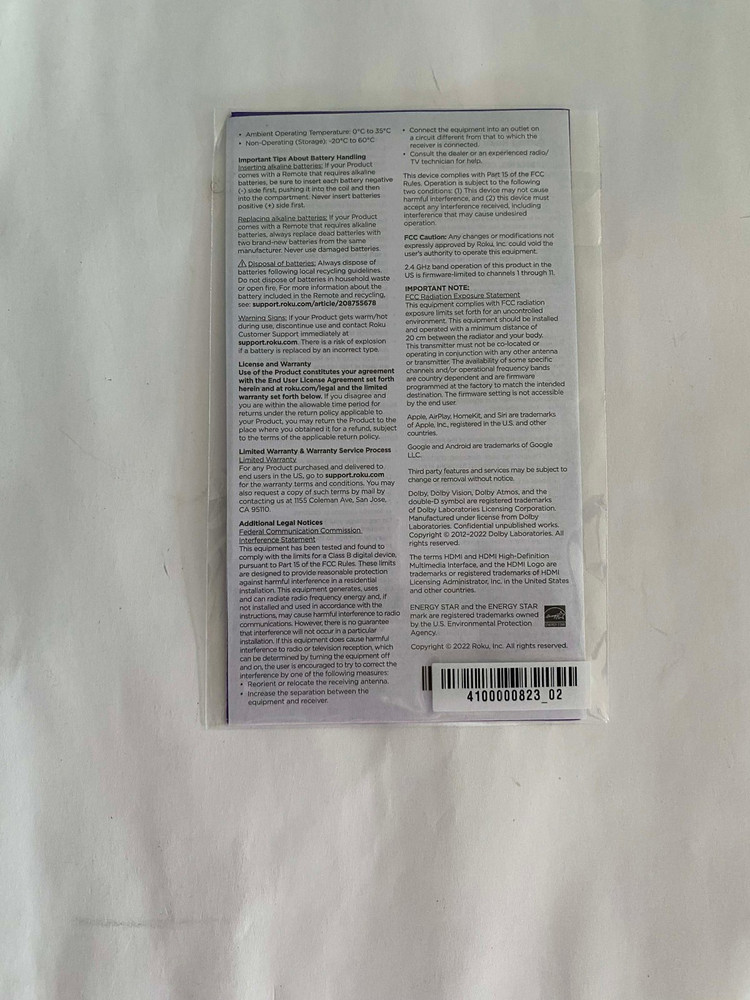 Roku Express Quick Start Guide Booklet/pamplet NEW