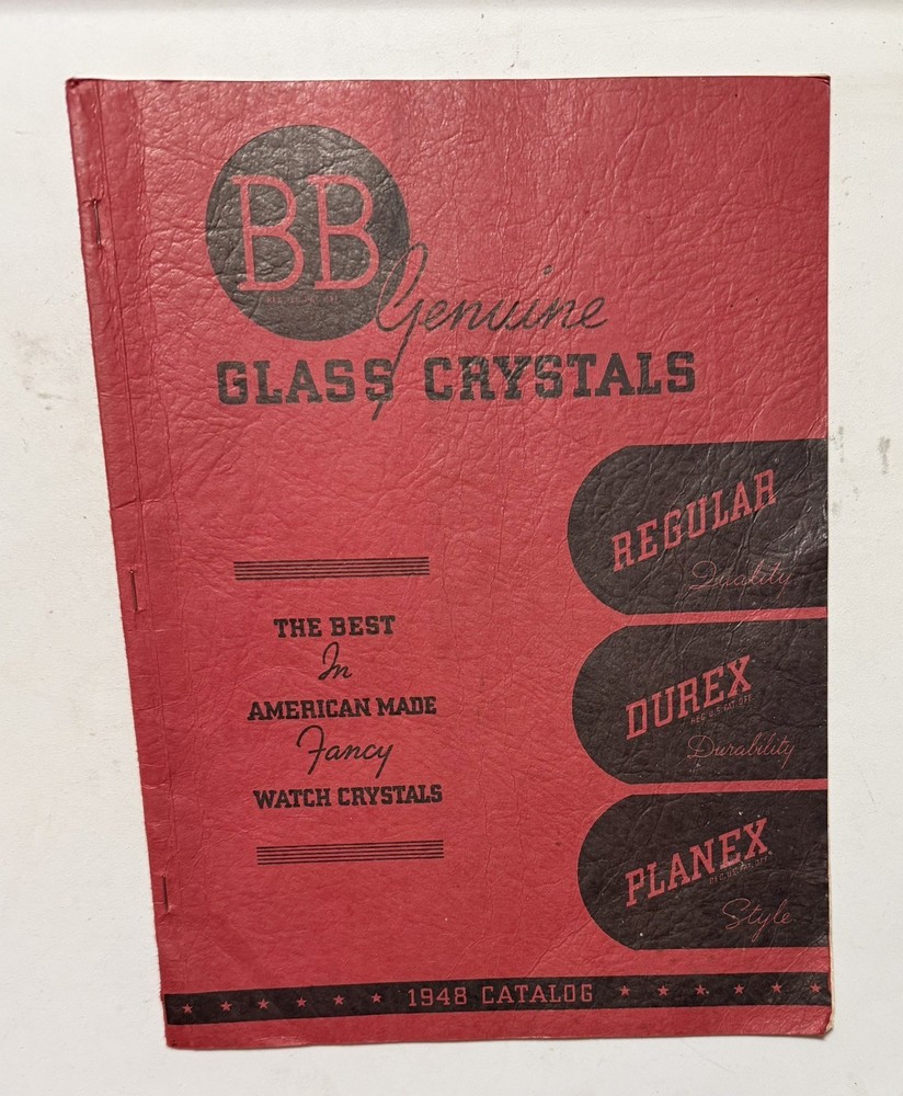 Vintage 1948 BB Watch Crystal Catalog Reference Guide Excellent Condition