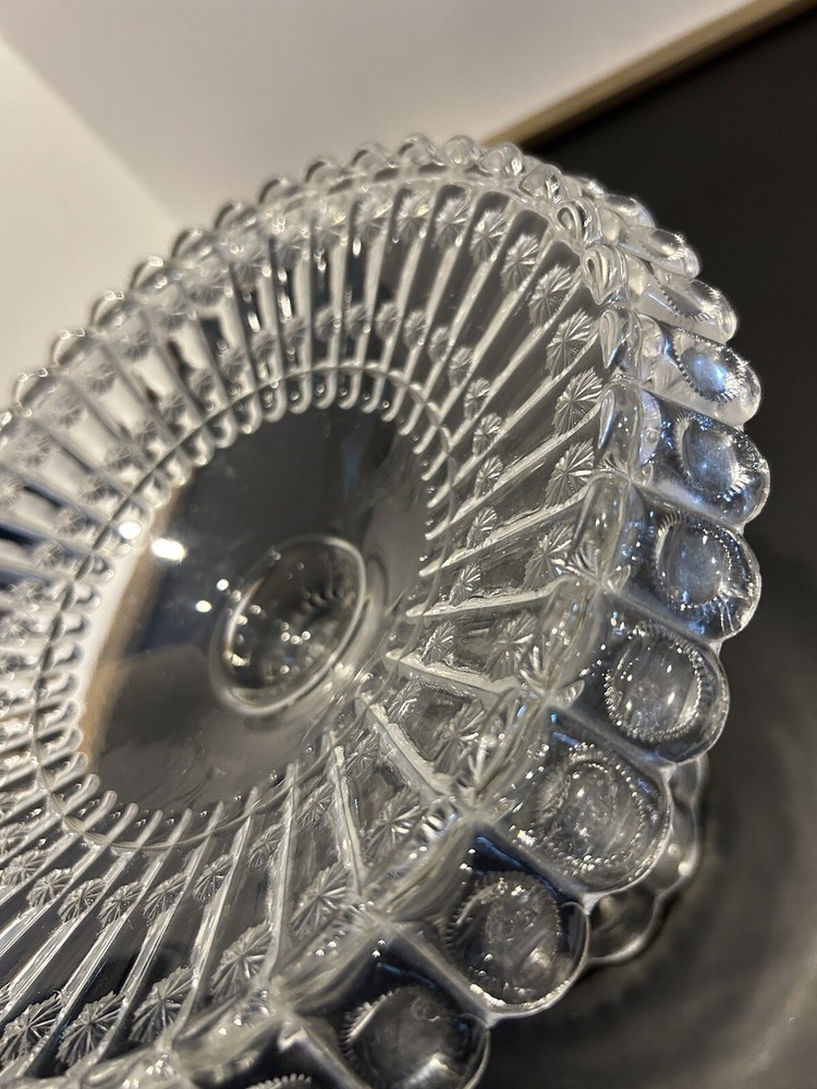 EAPG Clear Pressed Glass Cake Stand Rum Well Compote