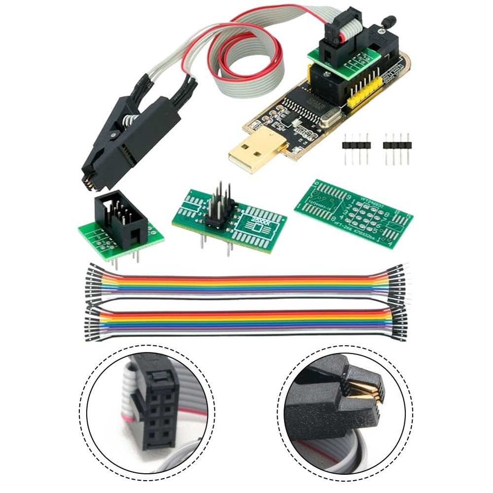 CH341B Programmer Kit with For SOIC8 Clip for 3 3V and 5V Chip Support