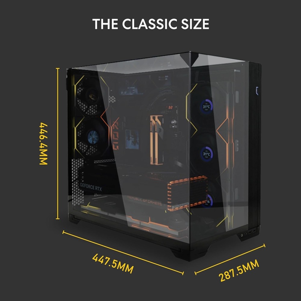 O11 Vision Compact ATX Computer Case: Tempered Glass & Back Connect Support