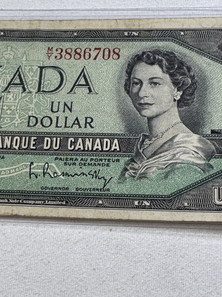 1954 Canada 1 Dollar Banknote P# 74b
