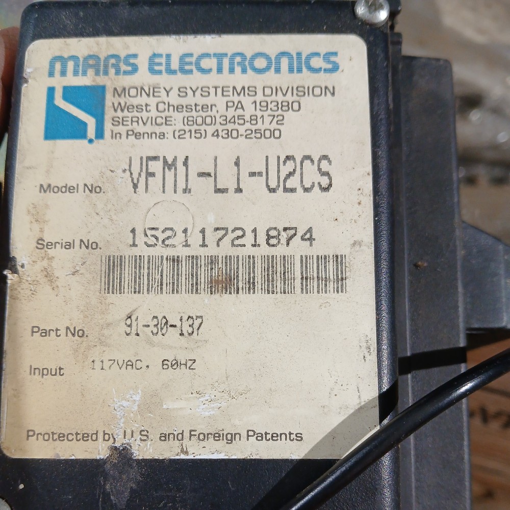 MARS ELECTRONICS DOLLAR BILL VALIDATOR
