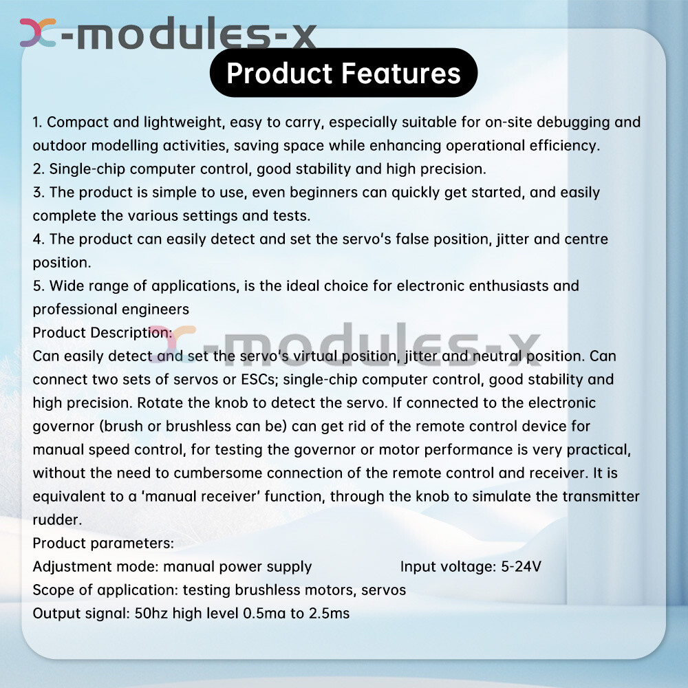 Small Servo Motor Regulator Tester PWM Control Brushless Motor Speed Controller