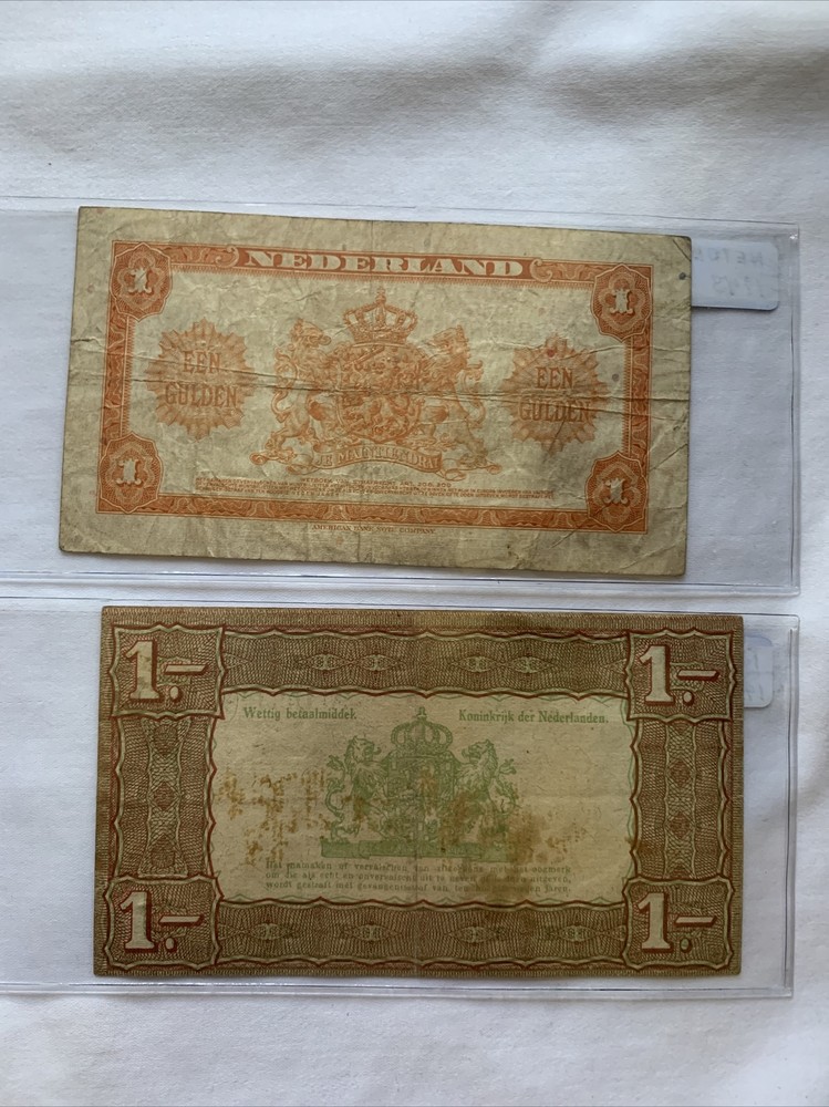 2 Netherlands 1938 Guiden 1943 Guiden
