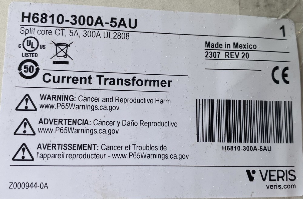 split core current transformer/Veris.
