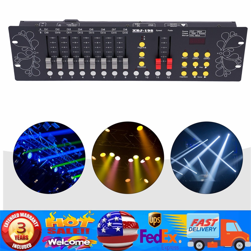 DJ DMX 512 192 Channels Operator Console Controller Stage Lighting DJ Party US.