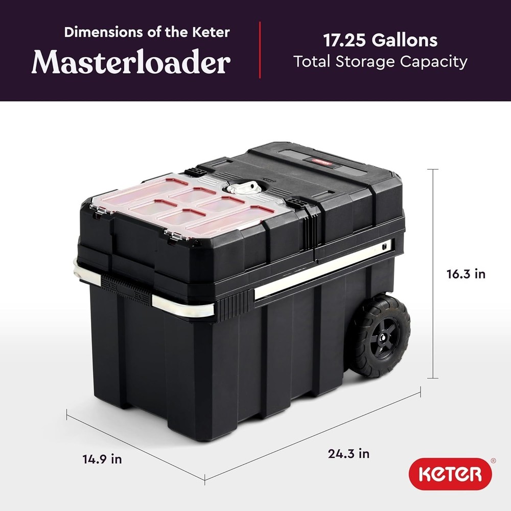 Masterloader Resin Rolling Tool Box with Locking System and Removable Bins – ...