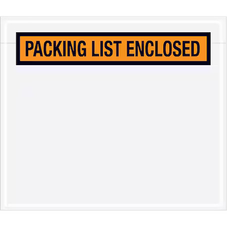 Packing List Envelopes, Orange, Pk1000, Pl32