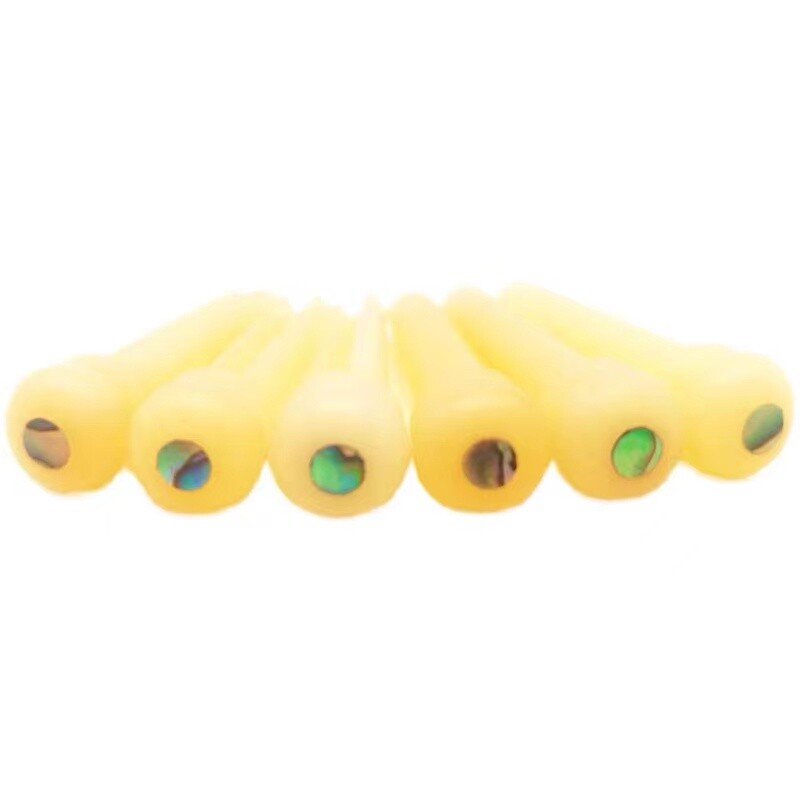 6x Guitar Pin String Peg Unbleached Bone Abalone shell Dot Luthier Bridge