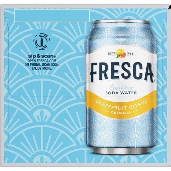Fresca Sparkling Citrus Soda 12 Pack 12oz Zero Sugar Grapefruit