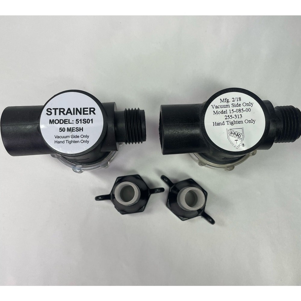 Combo: Shurflo 255-213 Inline Strainer + SEAFLO Filter + Shurflo Wingnut Adapter