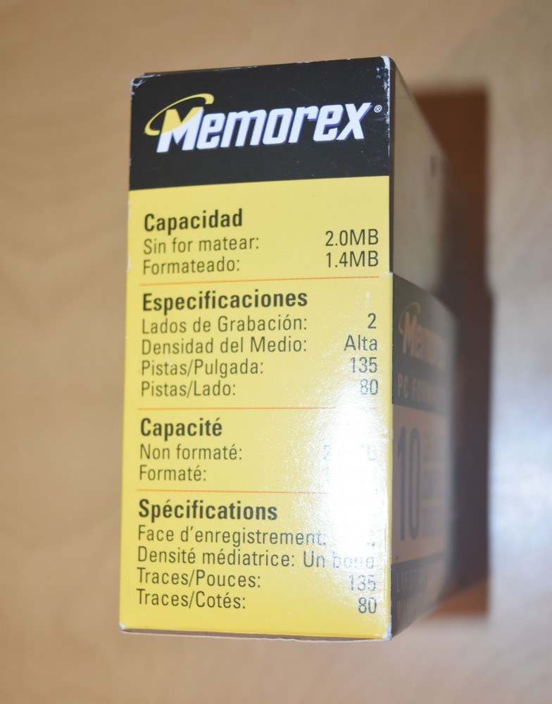 Memorex PC Formatted HD 1.44 Diskettes (9 Pack) open box