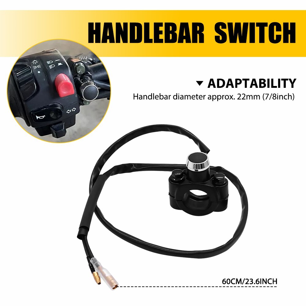 Universal 12V Motorcycle Switch Horn Handlebar Mount Push Button Momentary Start