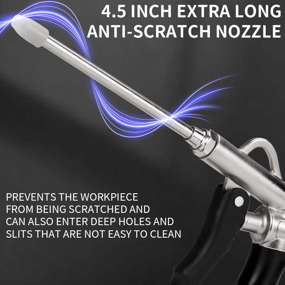 2-Way Air Blow Gun Compressed Line Duster Nozzle Compressor With Flow Regulator
