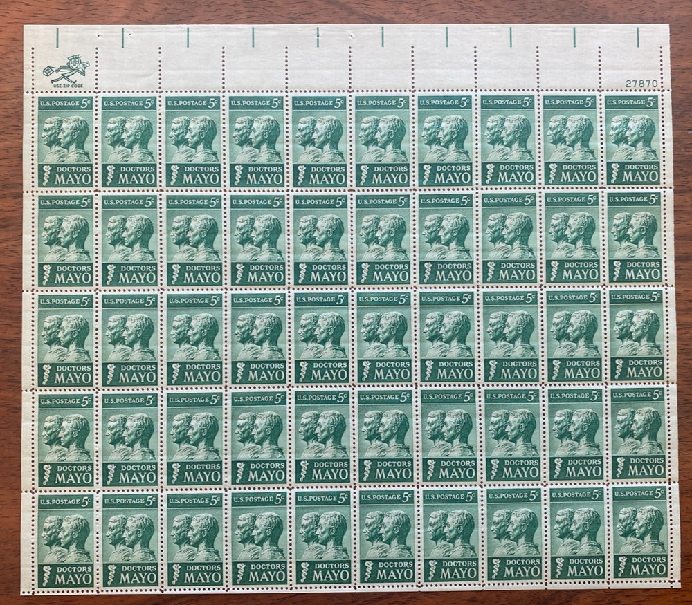 US Stamp sheet - 1251 - Doctors Mayo   MNH OG