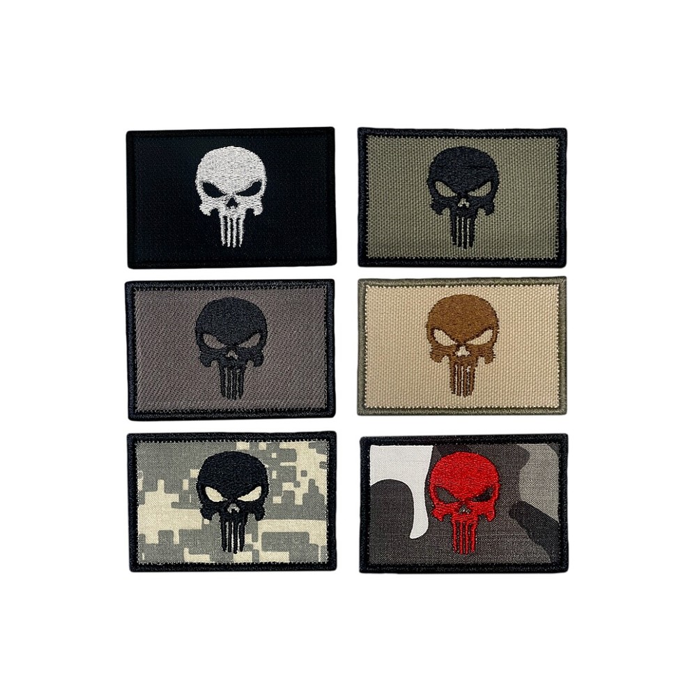 Punisher Skull Tactical Patch - Hook and Loop Morale Badge - 2X3