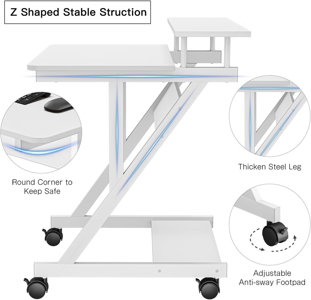 Dripex Computer Desk for Small Spaces, 27.5 inch Small Computer Desk
