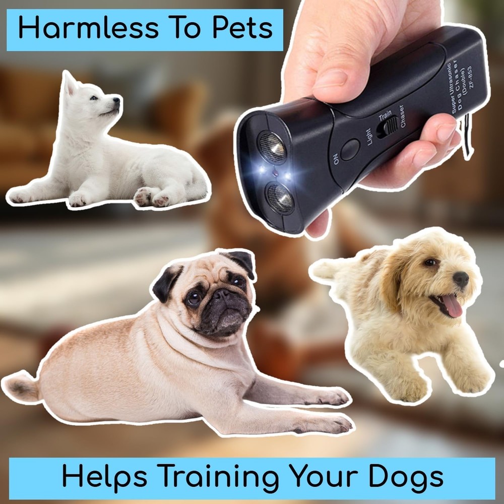 Ultrasonic Bark Control Trainer with LED Light – Humane Dog Training Device