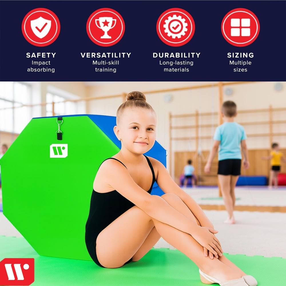 Gymnastics Octagon Skill Shape Tumbling Mat, Somersault Backbend Trainer for ...