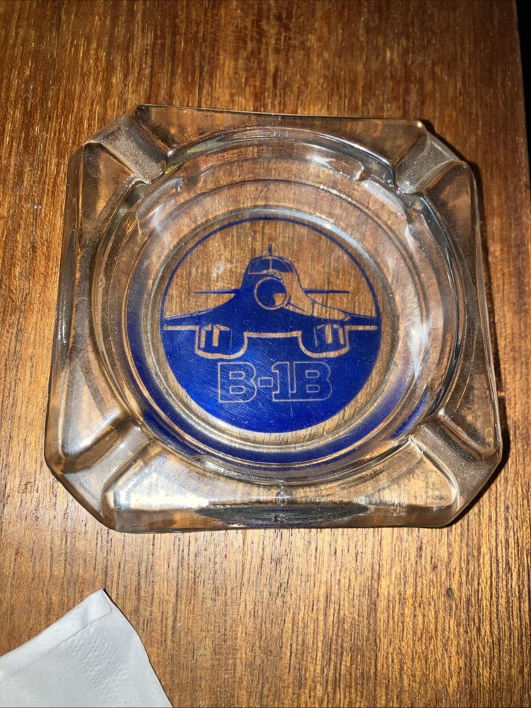 Vintage B-1B Glass Ashtray