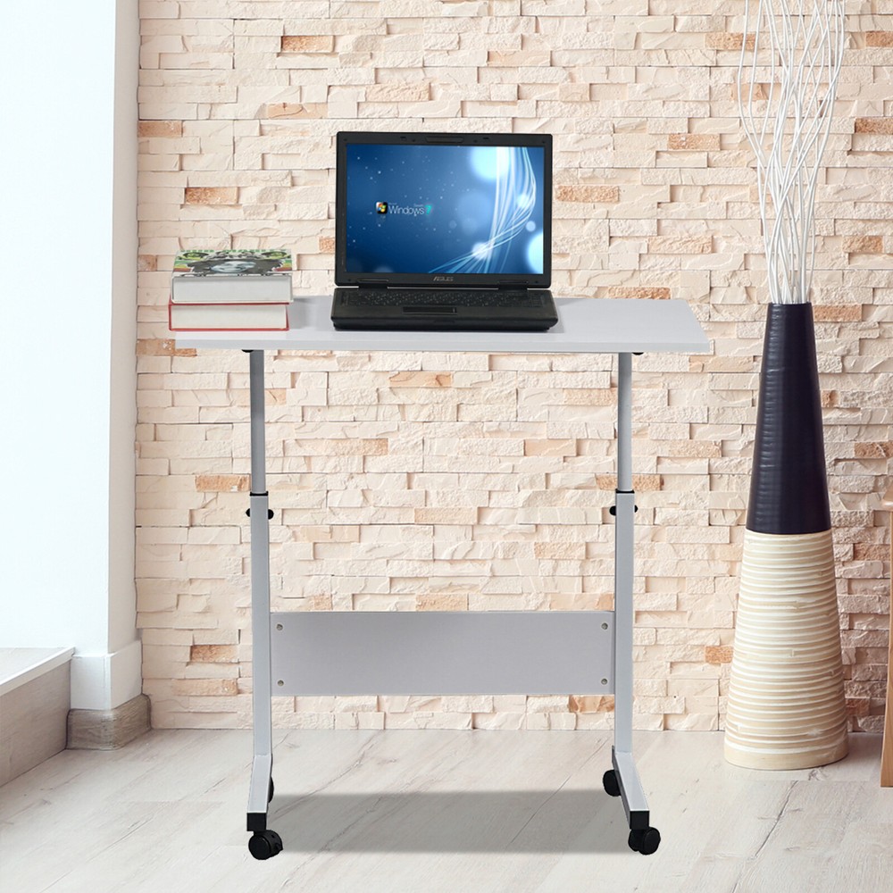 Removable Chipboard & Steel Side Table with Baffle White
