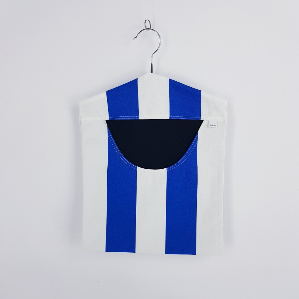 Peg Bag Handmade Bright Blue White Striped Lined Laundry Clothes Peg Holder