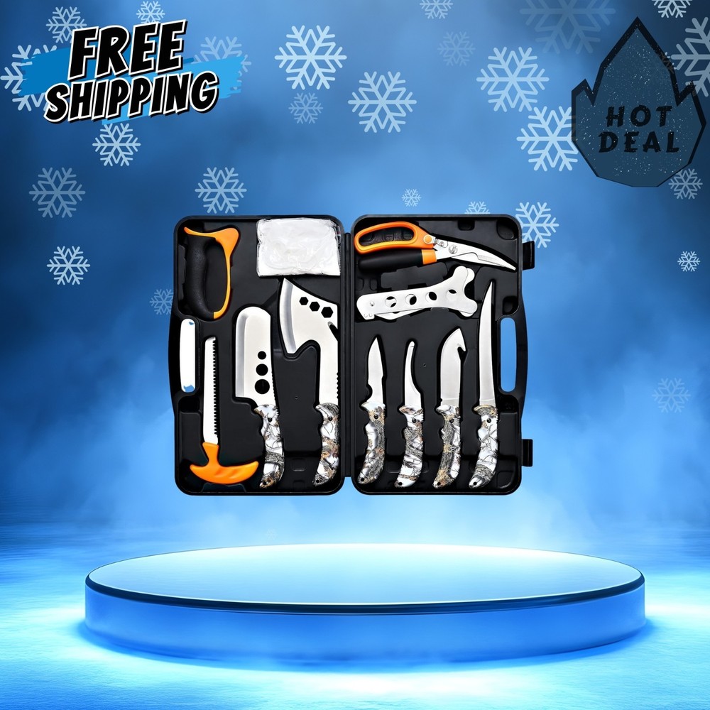Deer Hunting Knife Set Field Dressing Kit Portable Game Butcher Processor