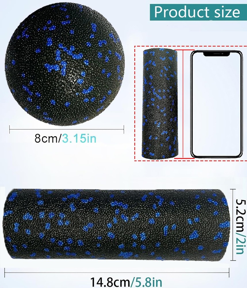 Extra Mini Foam Roller - High Density Massage Roller, Mini, Blue