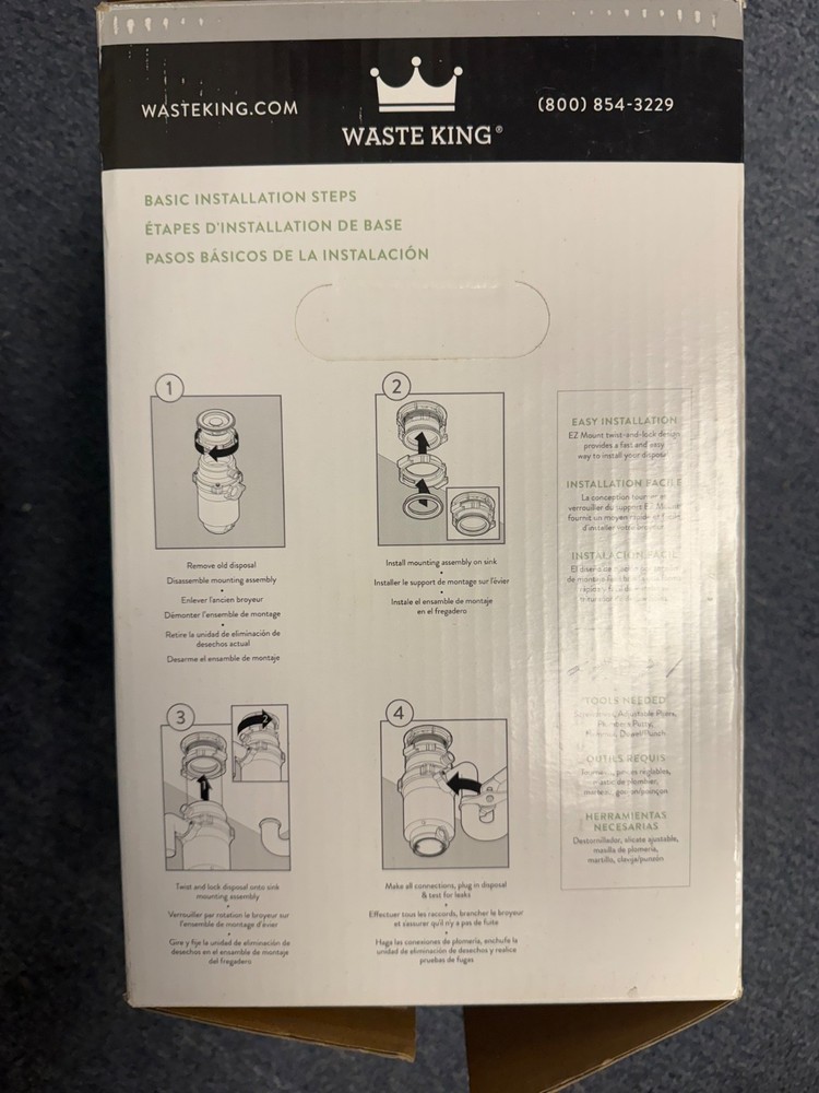 Waste King L-2600 Garbage Disposal Legend Series 1/2 HP Continuous Feed EZ Mount