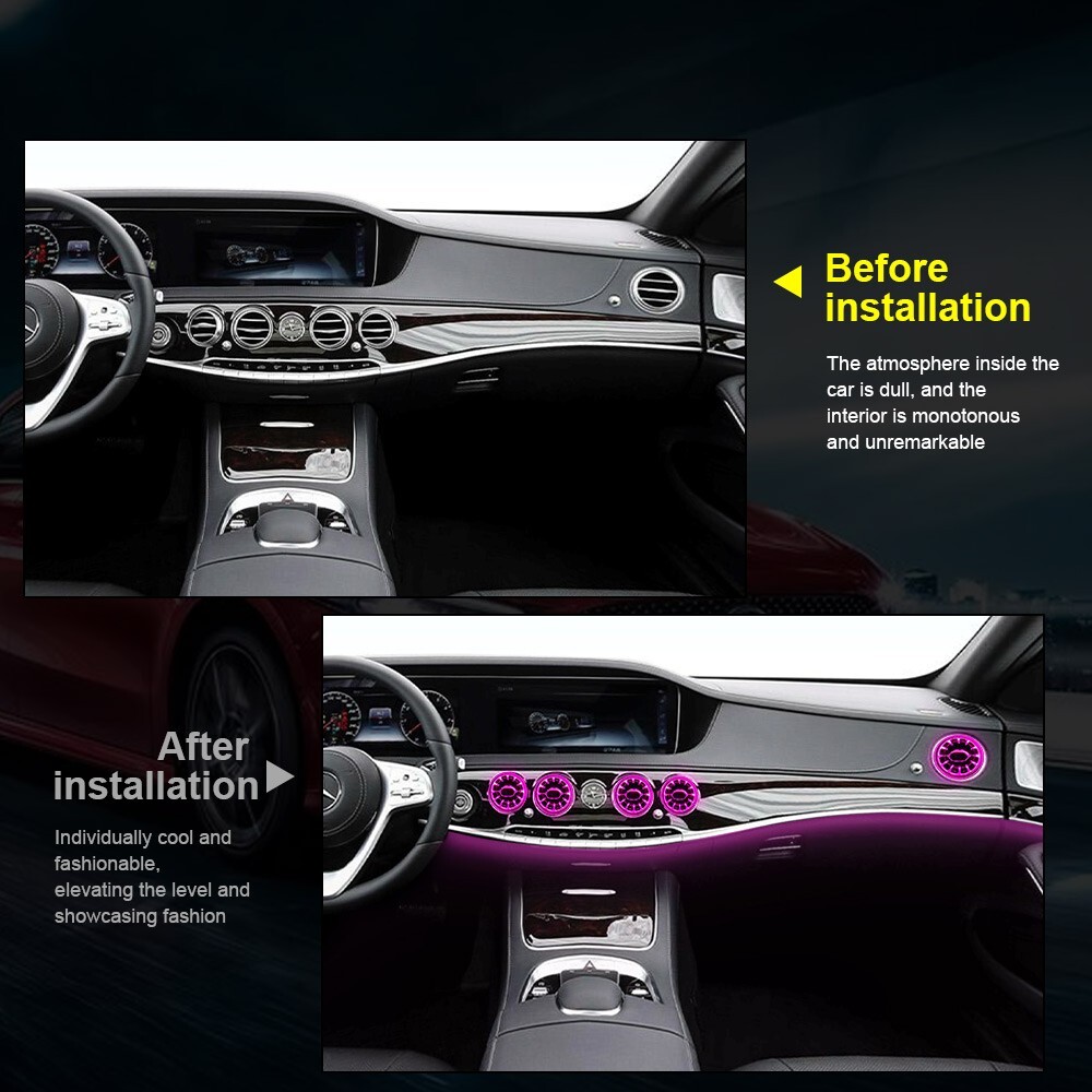 7 Color Air Vent Ambient Lamp For Mercedes Benz S-Class W222 S550 S400 2014-2017