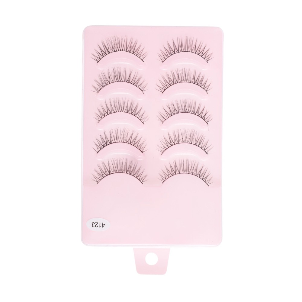 Natural False Eyelashes for Makeup Black 4123 5 Pair