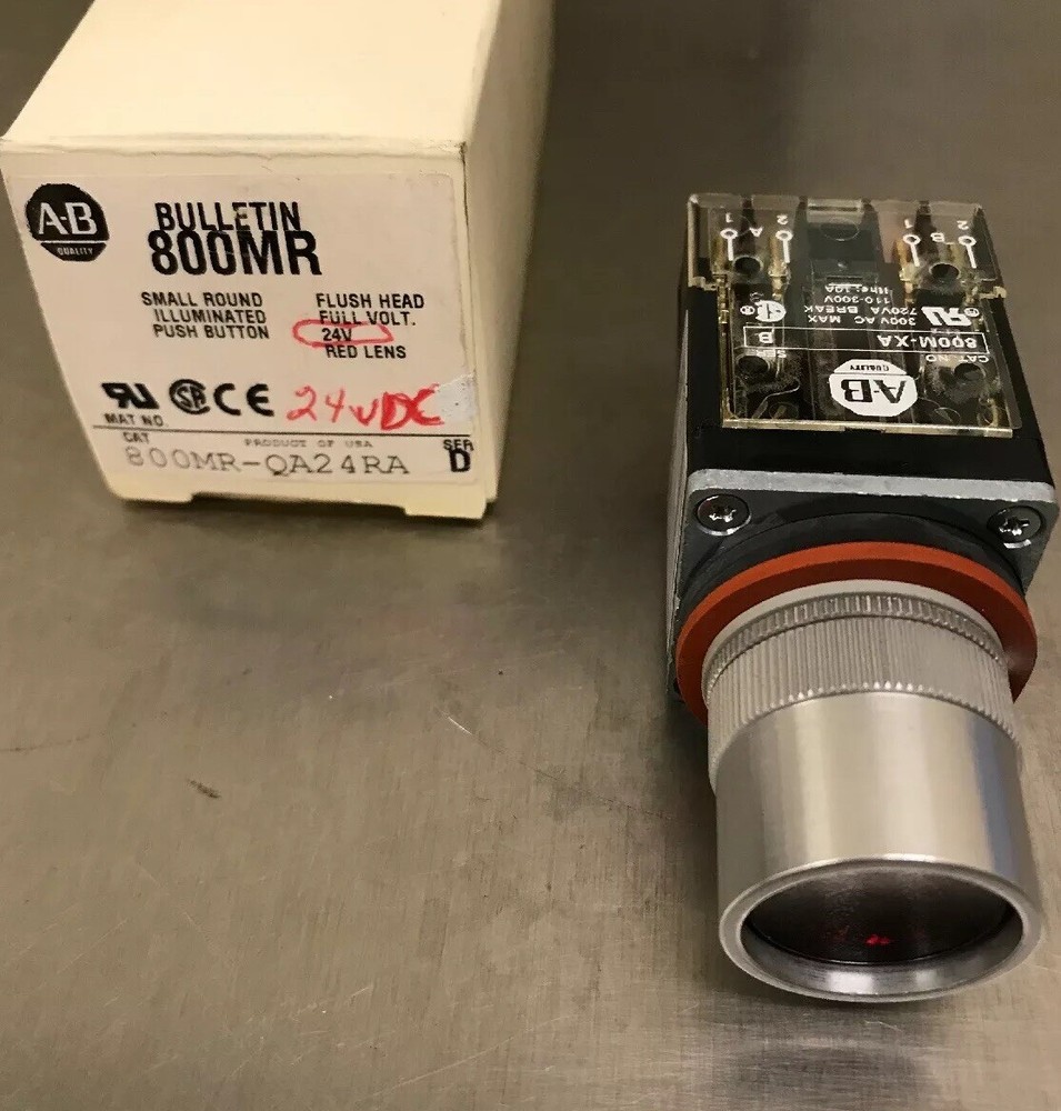 Allen Bradley,800MR-QA24RA,Small Round Illuminated Push Button