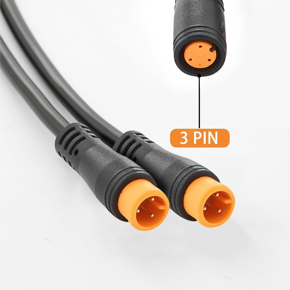 Y-Split Extension Cable 1T2 Extension Wire Waterproof Connector For Ebike Kit