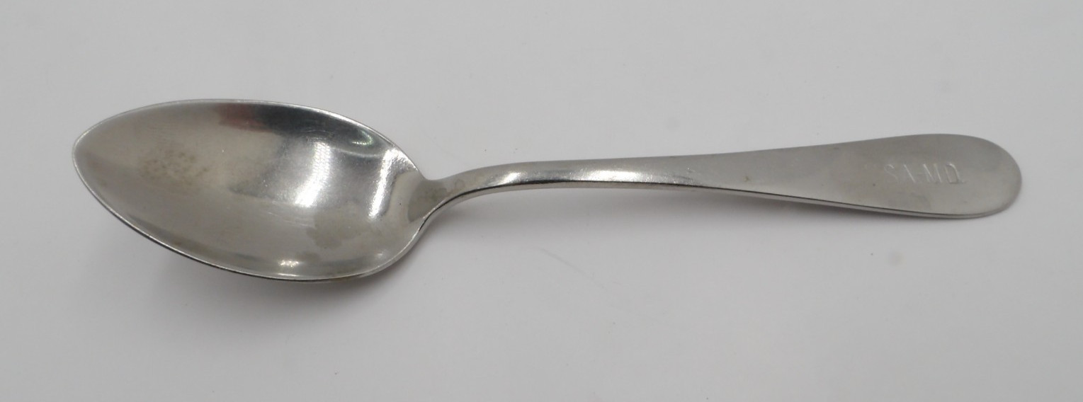 Vintage WW2 Mess Hall Spoon Stainless USA-MD Military Issue Modernaire 8 1/4 In