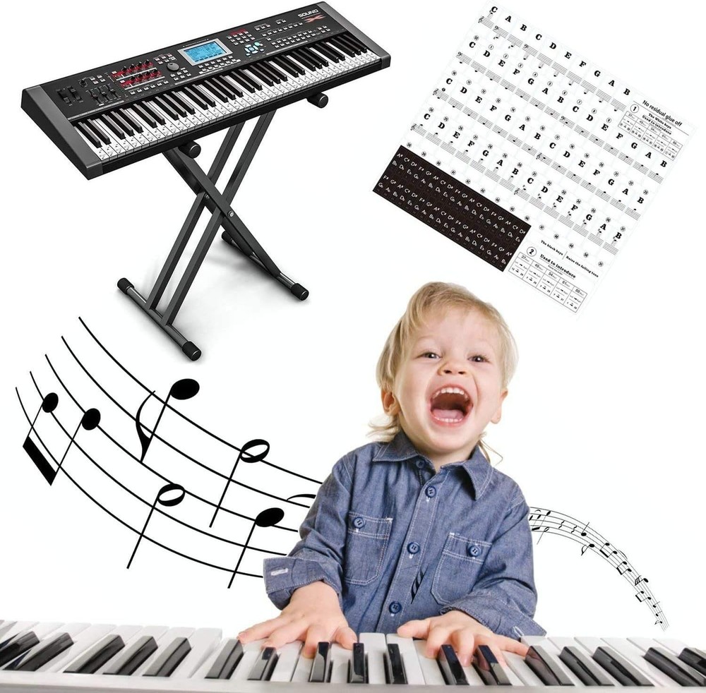 Piano Keyboard Stickers - 88 Elegant and Reusable Labels for Easy Note Learning