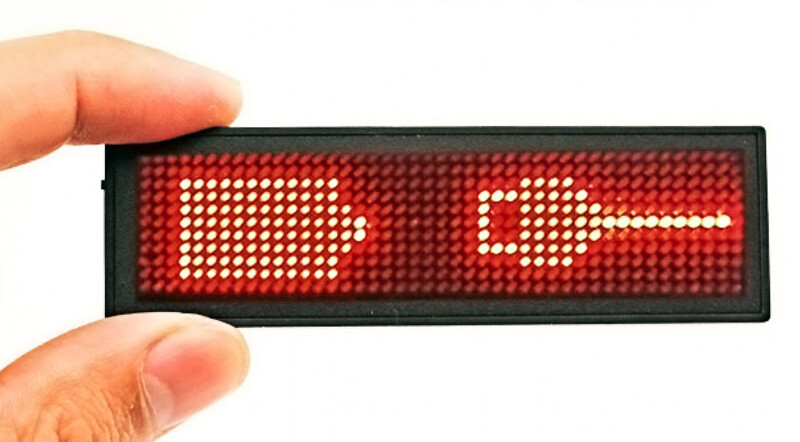 RED LED Digital Scrolling Message Name Tag Badge Bluetooth/PC Programmable NEW!