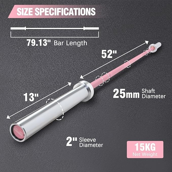 Olympic Barbell Weight Bar 7ft Strength Training Gym Use