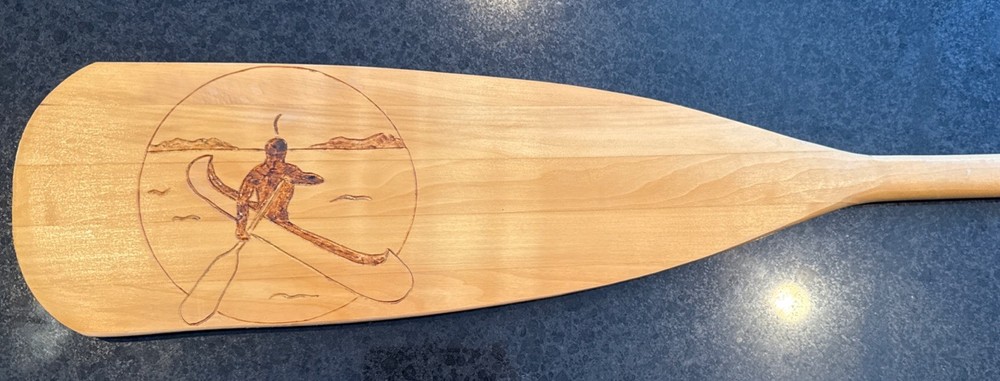 Custom Decorative & Functional  53.5” Wood Canoe Kayak Paddle Native American
