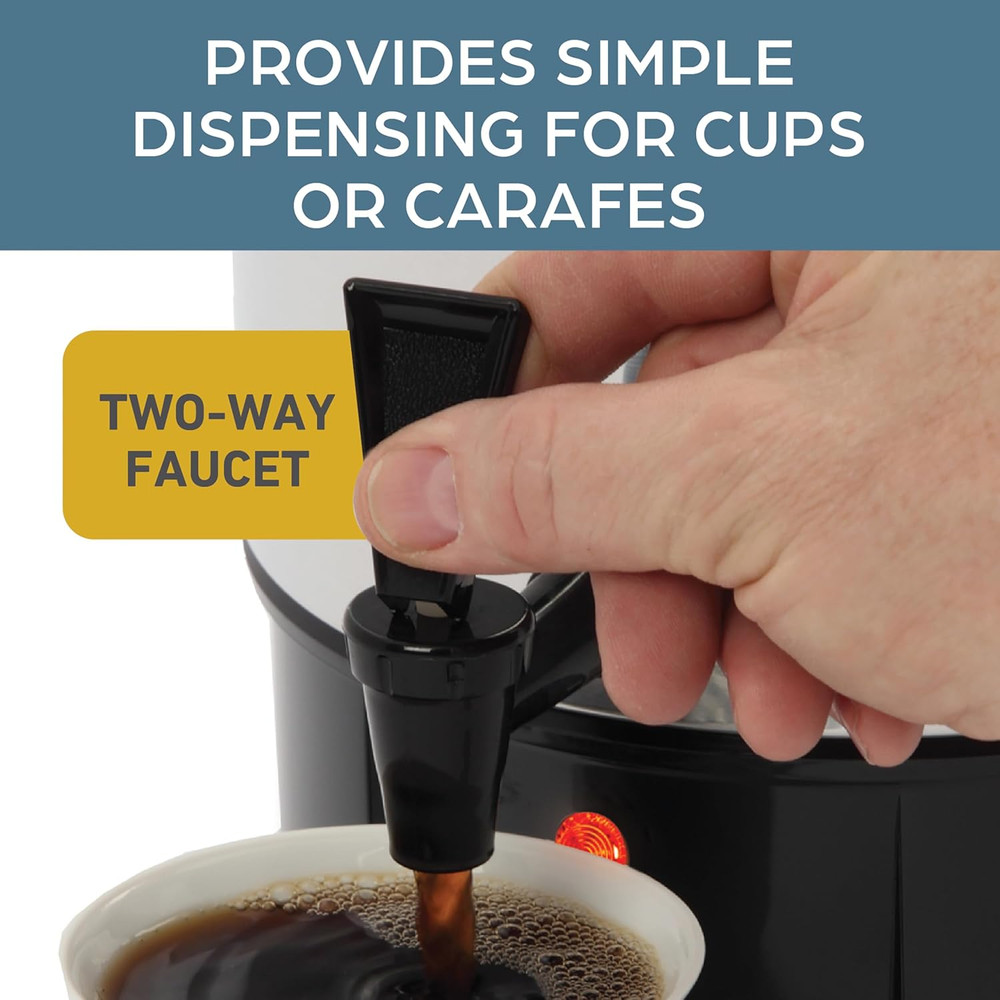 Coffee Urn Highly-Polished Aluminum Features Automatic Temperature Control with