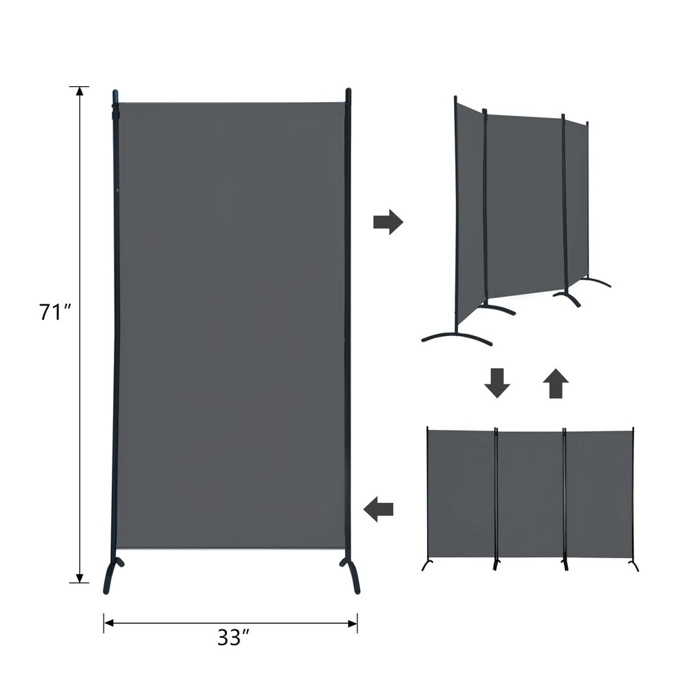 6 Panel Room Divider, Folding Privacy Screen Wall Divider for Room Separation...