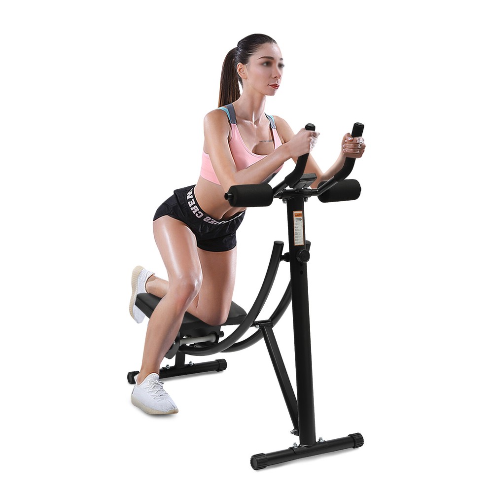 Ab Exercise Bench Abdominal Workout Machine Foldable Sit Up Bench W/ LED Monitor