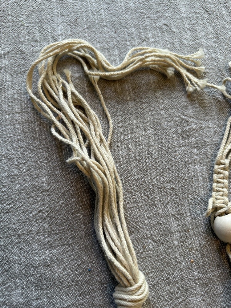 Vintage /BOHO Braided Beige Macrame Plant Holder 60”