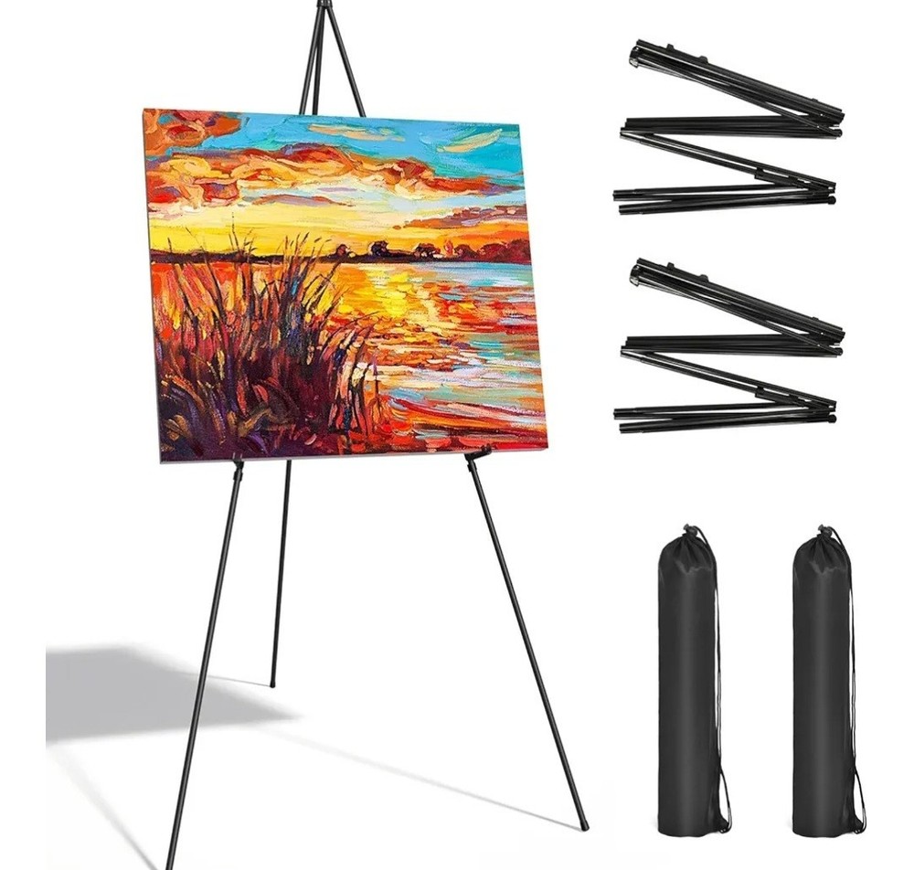SunyesYoon Display Silver Easel Stand - Artist Instant Tripod 2 Pack Foldable