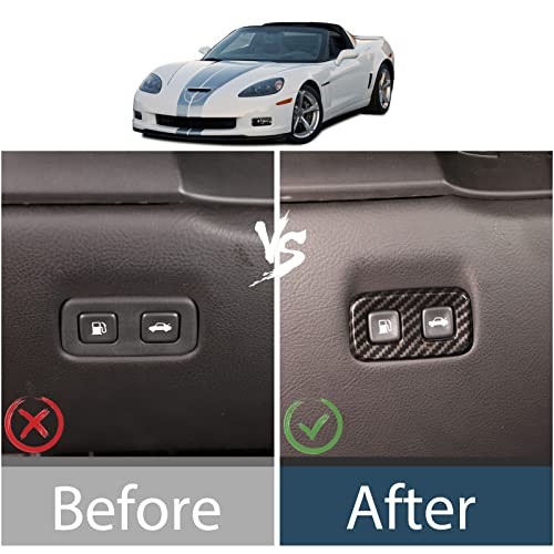 Automotive Rear Tailgate Switch Button Frame Contained in Carbon fiber grain
