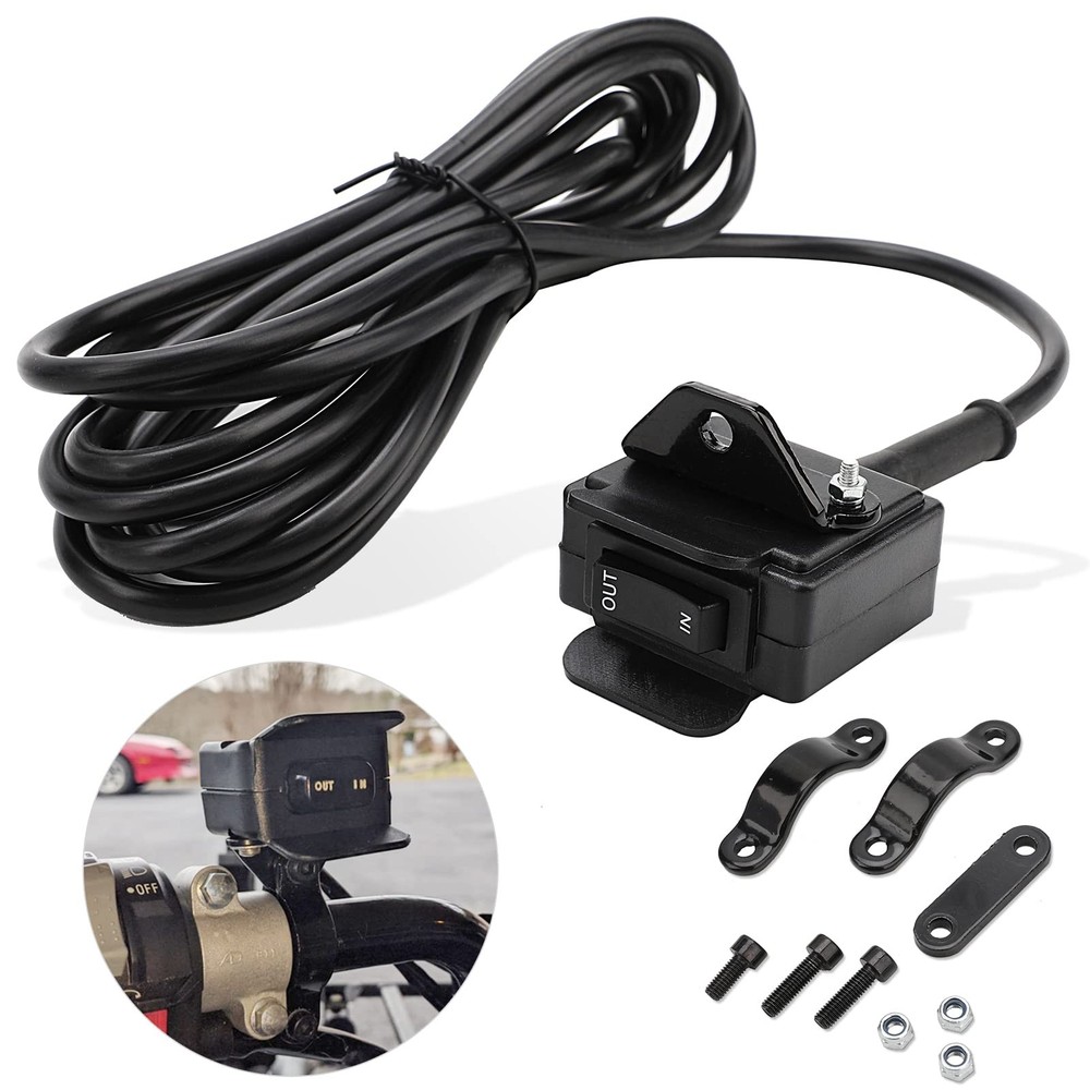 12V Winch Switch with Mounting Bracket Rocker Thumb Switch, Black