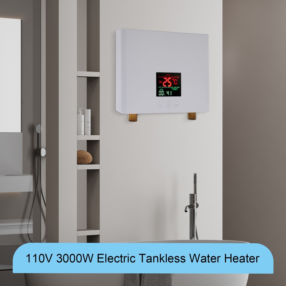 Electric Tankless On Demand House Shower Sink Instant Hot Water Heater 110V 3KW