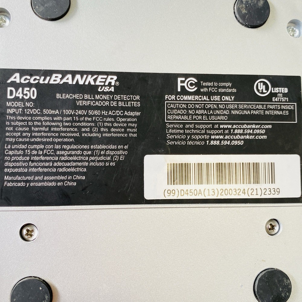 AccuBANKER ISA D450 Counterfeit Bill Detector w 5-Point Detection Methods TESTED